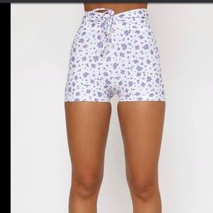 Early Mornings Bike Shorts Purple Floral: White Fox Boutique Activewear
